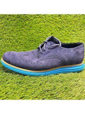 Cole Haan LunarGrand Mens Size 9 Purple Blue Casual Classic Lace Up Oxford Shoes